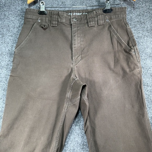 Duluth Trading Flex Fire Hose Carpenter Pants Men 34x30 Brown Wide Work Utility - Picture 2 of 16